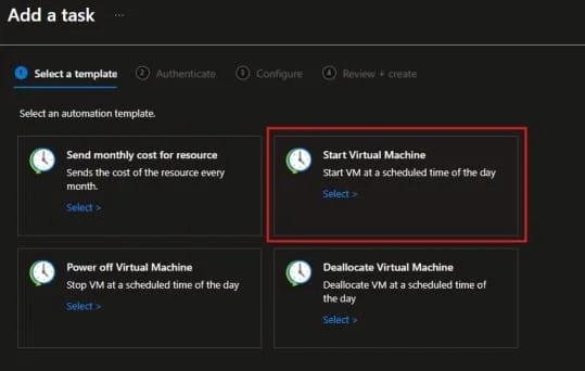 Create an Auto Turn On Task from VM Automation Tasks 1
