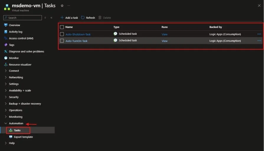 Verify the Automation Tasks